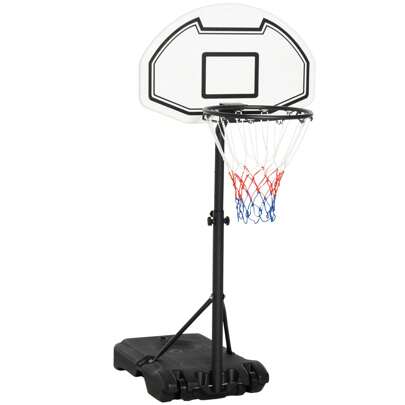  HOMCOM Portable Basketball Stand 94-123cm Basket Height Adjustable Hoop For Adults Suitable For Pool Side