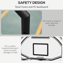 HOMCOM Portable Basketball Stand 94-123cm Basket Height Adjustable Hoop For Adults Suitable For Pool Side - Black - View 2