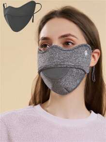 2 chiếc/1 chiếc Mặt nạ giữ ấm mùa thu đông thoáng khí cho nữ cực kỳ hấp dẫn cấp độ ngoài trời đi xe chống gió lạnh bảo vệ mặt bảo vệ mắt mặt nạ góc dày - màu đặc - Xem 15