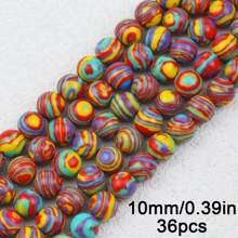 4/6/8/10mm 彩色合成碧玉圆珠，适用于 DIY 珠宝、手链、项链、服装配饰、装饰 - 孔雀石珠 - 查看 12