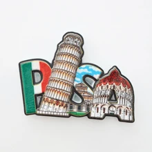 1 pieza Imán para frigorífico del Coliseo Romano, imán para frigorífico de la Torre Inclinada de Pisa, imán para frigorífico de un monumento emblemático de Roma, imán para frigorífico con estilo italiano, imanes decorativos y coloridos para el refrigerador, mejor decoración de cocina