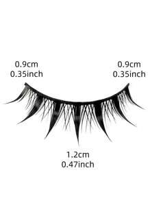 5 Pairs Pointed Tip Cartoon Style False Eyelashes, 12mm Black Stems, Japanese Anime Inspired Lashes, Demon Style & Natural Look Eyelashes