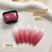 9-Colors Memories Of Autumn Patter Glue Smudges Canned High Saturation Popular Semi-Solid Nail Polish Glue Nail Salon For Special Use - Nhiều màu - Xem 13