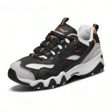 Skechers D LITES系列时尚系带运动鞋复古熊猫鞋经典二代真皮厚底运动鞋运动休闲鞋 - 黑色 - 查看 2