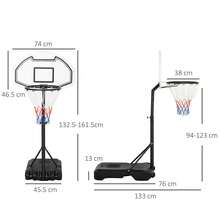 HOMCOM Portable Basketball Stand 94-123cm Basket Height Adjustable Hoop For Adults Suitable For Pool Side - Black - View 3
