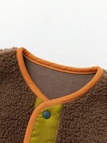mini bala New Winter Collaboration Reversible Fleece Vest, Anti-Static For Baby - Dark Coffee - View 6