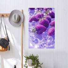 Pintura en lienzo, diseño creativo de fresa morada, decoración del hogar, impresión, pintura, cartel, personalidad, adecuado para oficina en casa, sala de estar, bar, decoración de dormitorio de niña, ideal para regalos de cumpleaños y días festivos - Enmarcado - Ver 3