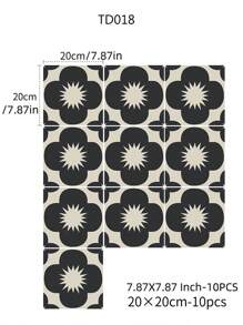 7.87x7.87英寸 10 件/覆盖面积约 4.31 平方英尺 即剥即贴磨砂乙烯基瓷砖转印贴花，自粘式瓷砖转印，适用于厨房浴室家居装饰转印 - 彩色 - 查看 12