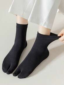3 pares de calcetines de dedo dividido para mujeres, calcetines de media caña, calcetines suaves, calcetines de dos dedos, calcetines tipo zuecos, calcetines sencillos para uso diario