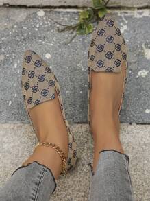 时尚黑金线尖头平底一脚蹬鞋,适合日常穿着,尺码 35-45,春夏秋季,舒适百搭的女士平底鞋 - 彩色 - 查看 6