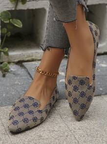 时尚黑金线尖头平底一脚蹬鞋,适合日常穿着,尺码 35-45,春夏秋季,舒适百搭的女士平底鞋 - 彩色 - 查看 4