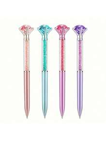 1/4/8/12PCS,Sparkling Crystal Diamond Ballpoint Pens - Retractable, Medium Point - Perfect For Weddings, Office, School, ChristmasAnd Valentine's Day Gifts, 6PCS/Set, Monochrome Calibration Tape, Mixed Color, Portable Calibration Tape, Calibration Tape, Student Use, Office Use