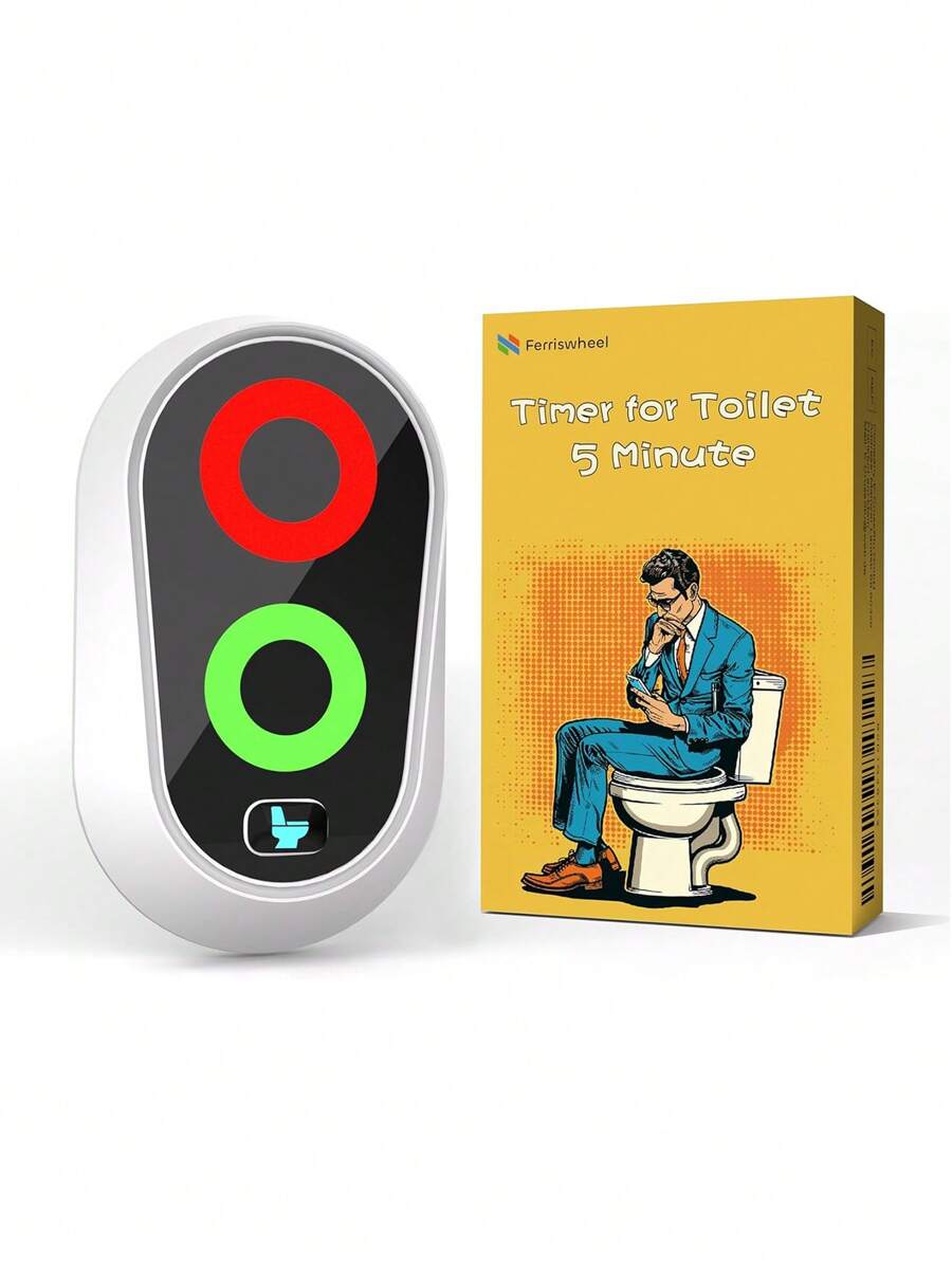 5 分钟厕所计时器，管理使用厕所的时间，给爸爸妈妈的有趣礼物，父亲节、生日和其他节日的新奇礼物，带灯的防水计时器，