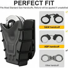 Gun Flower Kydex Handcuff Pouch For  Belt, Handcuff Case Fit Asp Handcuff/Hinged Handcuff/Chain Handcuff/Folding Rigid Handcuff. Cuff Holder - Black - View 2