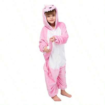 Pijamas calientitas, mameluco unisex para niños y niñas, disfraz anime, cosplay, tela de franela  para invierno entre 4-14 , ropa para el hogar, para  dormir