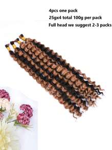 P2/30 波西米亚辫子用真人发 100g 挑染金色真人发 大容量深波浪 100% 卷曲真人发 适合编织 波西米亚辫子用湿发和波浪发 水波真人发 - SNatural/2/30 - 查看 5