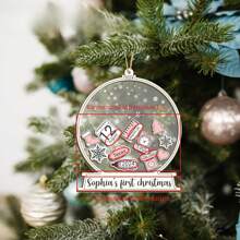 1 件个性化有意义的 2024 定制圣诞装饰品 - 送给亲人的圣诞礼物 - 可定制的圣诞树装饰，适合冬季、婚礼、生日、派对、节日 - 彩色 - 查看 7