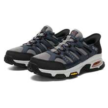 Skechers 男士缓震透气运动鞋，城市户外徒步跑步鞋 237322C - 海軍藍色/灰色 - 查看 3