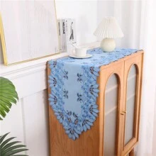 1 件，涤纶绣花桌旗，手工镂空工艺，现代简约风格，优雅蓝色花朵，非常适合客厅装饰，适合婚礼和生日派对、野餐派对、餐厅布置。 - 藍色 - 查看 8