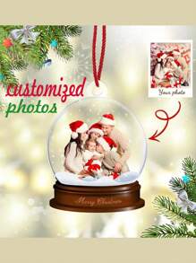 1 đồ trang trí Giáng sinh tùy chỉnh - Mặt dây chuyền Acrylic hình ảnh gia đình và bạn bè được cá nhân hóa - Đồ lưu niệm treo ngày lễ - Quà tặng độc đáo không dùng điện cho ngày lễ, Giáng sinh, Năm mới, Tốt nghiệp - Nhiều màu - Xem 1
