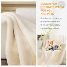 Cuddly Blanket Fluffy Plush Blanket Sofa Blanket Fleece Blanket Flannel Couch Blanket For Bed Sofa Bedroom Office- Thick & Warm Blanket Super Soft For Sofa Throw - Beige - View 5