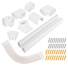 Lifezeal 4" PVC Decorative Mini Split Line Set Cover With Flexible Duct & Straight Duct - 4 Inches - View 1