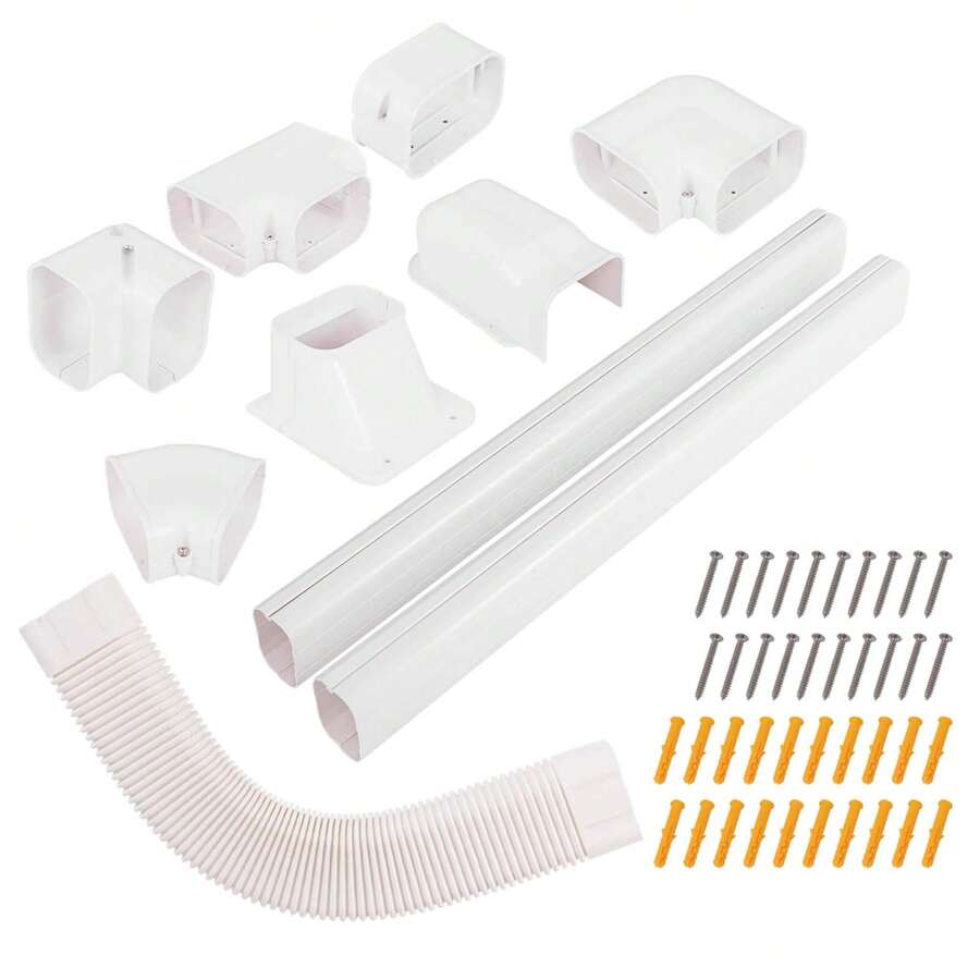 Lifezeal 4" PVC Decorative Mini Split Line Set Cover With Flexible Duct & Straight Duct - 4 Inches - View 1