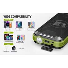 W26 移动电源带 FM 收音机，便携式无线充电器 20000mAh 外置电池组 15W QC 3.0 快速充电，明亮的手电筒，兼容智能手机和所有 USB 设备（橙色）配件小巧适合户外玩耍、购物、旅行，适用于 Apple iPhone、iPad、Android 手机的便携式电源，适合家人、朋友、儿童、生日、圣诞节、冬季的礼物 - 查看 11