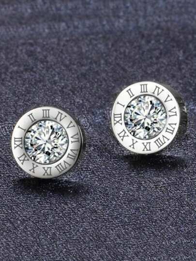 2 pezzi Orecchini cerchio con numeri romani minimalisti alla moda adatto per luso quotidiano delle donne