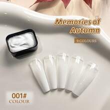 9-Colors Memories Of Autumn Patter Glue Smudges Canned High Saturation Popular Semi-Solid Nail Polish Glue Nail Salon For Special Use - Nhiều màu - Xem 8
