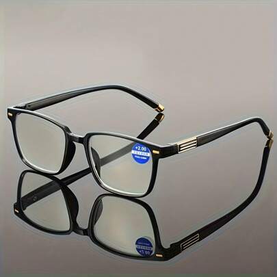 Classic Square Reading Glasses, Comfortable & Fashionable Lightweight Readers For Men & Women, Power Range 0 To +4.0
