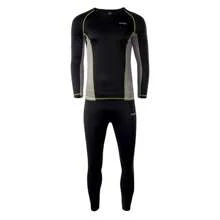 Hi-Tec Mens Kamo Thermal Base Layers (Black/Frost Grey/Lime Punch) - 100% Polyester