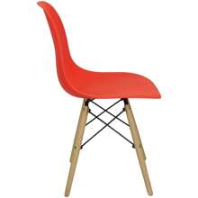 LIANTO CASA E DECOR Charles Eames Eiffel Dining Chair Solid Wood Legs Iron Frame Polypropylene Seat Kitchen Office - 查看 2
