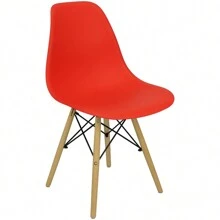 LIANTO CASA E DECOR Charles Eames Eiffel Dining Chair Solid Wood Legs Iron Frame Polypropylene Seat Kitchen Office - 查看 1