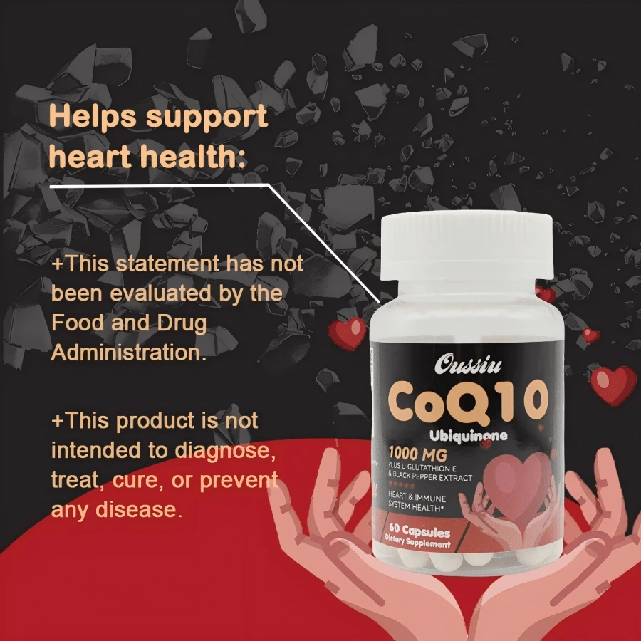 Oussiu CoQ10 Capsules 1000mg Softgels 60 Capsules Dietary Supplement oussiu-coq10-capsules-1000mg-softgels-60-capsules-dietary-supplement