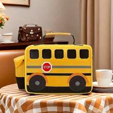 1pc School Bus Shape Thermal Lunch Box For Boys And Girls School Lunch Bags Reusable Cooler Thermal Lunch Bag For Picnic Meals Back To School Back School Stuff Bag For School Work Lunch Bag For Women Picnic Accessoriescooler Bag Lunch Box For School - Yellow - View 8