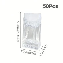 50 件饼干袋，热封礼品袋，糖果/饼干包装袋，派对小礼物，适用于商务、餐厅、家庭使用、烘焙工具、厨房配件