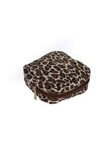 极简豹纹多功能收纳袋，多功能卫生巾收纳袋，小方袋，日式甜美灯芯绒方形化妆包，旅行文具化妆包，旅行必备小包，假日必备化妆包，假日返校化妆包，美妆返校化妆包，化妆包，化妆品收纳袋，化妆品整理袋，化妆品收纳袋 - 彩色 - 查看 3