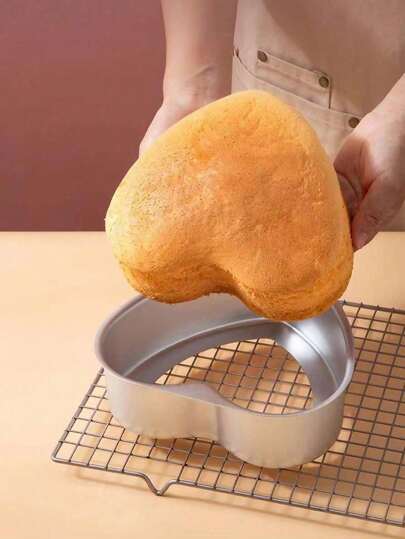 1pc Heart-Shaped Anodized Aluminum Fix Bottom & Removable Bottom Cake Pan, Non-Stick & Easy To Clean, Leak-Proof And Easy To Demould Cake Mold, Valentine's Day Party, Home Decor, Home Gifts