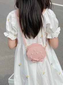 Pearl Shell Mini Shoulder Crossbody Bag, Casual Coin Purse - A - View 5