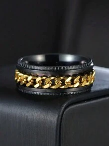 1pc Men's Stainless Steel Gear Spinner Chain Ring, Personalized Bottle Opener Ring For Casual/Street Style Wear - Multicolor - View 17