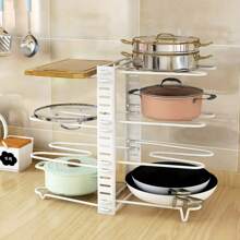 Multipurpose Pot And Lid Organizer Adjustable Drainer Rack Kitchen Cabinet Holder - Nhiều màu - Xem 3