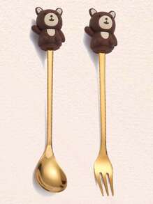 Coffee Spoon, Animal Greetings-Allmini - 米色 - 查看 3