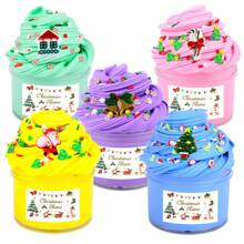 Decoración navideña - Set de slime de cristal y slime de mantequilla de 60ml/100ml, divertido, sin adherencia, de textura suave, no pegajoso, excelente regalo para fiestas de Navidad/cumpleaños, bombas de baño navideñas, slime esponjoso, paquetes de slime, Navidad, slime, slime navideño, Navidad, slime navideño - Multicolor - Ver 21