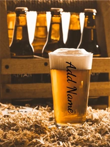 1pc, Personalized Beer Mug, Customizable Name + Initials (A-Z), 16.91oz Dad's Glass Water Cup, Iced Coffee Cup, Water Cup For Juice, Milk, Tea, Etc., Summer And Winter Wine Glass, Christmas Gift, Father's Day Gift, Mother's Day Gift, Wife's Gift,Christmas Gifts,Merry Christmas - Transparent - View 2