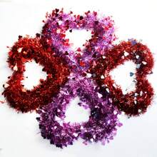 Couronne de décoration suspendue en forme de cœur pour la Saint-Valentin, fournitures de fête, couronne de mariage, anniversaire, fiançailles, sans lumières incluses - Multicolore - Voir 3