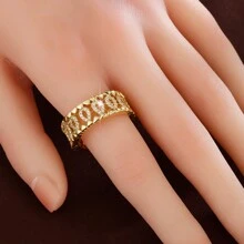 1 chiếc nhẫn khảm đá Cubic Zirconia hình học rỗng cho nữ - Nhiều màu - Xem 7