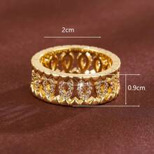 1 chiếc nhẫn khảm đá Cubic Zirconia hình học rỗng cho nữ - Nhiều màu - Xem 9