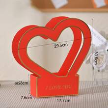 1pc Mother's Day/520 Flower Gift Box, Heart-Shaped Gift Box Packaging, Flower Bouquet Gift Box, Floral Arrangement Box
