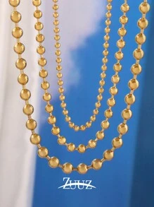 1 chiếc vòng cổ hạt thép không gỉ 2mm 3mm 4mm cho nam nữ vòng cổ hạt bi tròn choker đồ trang sức nữ quà tặng bạn thân - vòng cổ - Xem 1